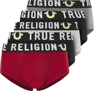 True Religion Briefs Soft Cotton Underwear Pack of 5 in Red/black/grey/charcoal at Nordstrom, Size Medium