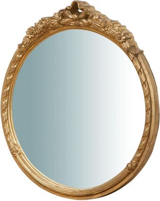 Biscottini International Biscottini - Antiqued gold leaf finishing wooden Hanging Wall Mirror vertical/horizontal L40XPR4XH45 cm. made in italy