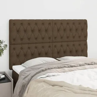 vidaXL Cabeceros 4 Unidades De Tela Marr&oacute;n Oscuro 80x7x78/88 Cm Vidaxl