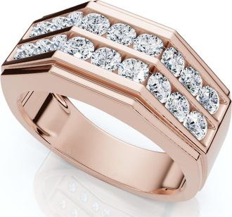 Pompeii3 1/2Ct Mens Diamond High Polished Wedding Ring Lab Grown Anniversary Band