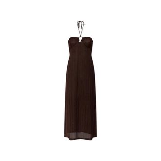 Melissa Odabash Harriet Dress - Dames - Maxi kleedjes - Bruin - S - Polyester - Kleedjes