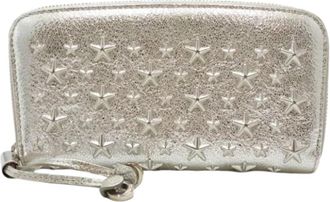 Jimmy Choo London Tweedehands leren portemonnees - Dames - Vintage Accessoires - Grijs - ONE Size - Leer - Vintage