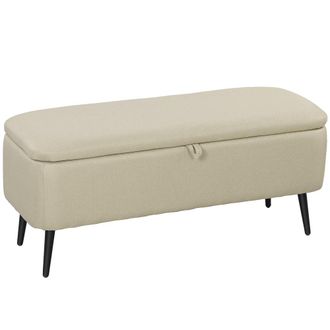 HOMCOM Banco de almacenaje 101x38.5x44.5 cm beige