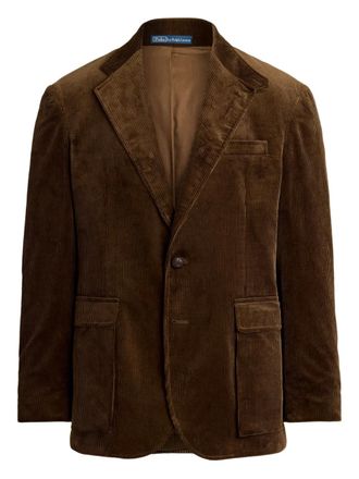 Polo Ralph Lauren corduroy patch-pocket blazer - men - Cotton/Lamb Suede/Viscose/Acetate/Cotton - L - Brown