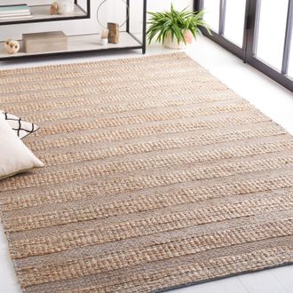 Safavieh Natural Fiber Machine Made Area rug, Light Blue / Natural Contemporary Style Easy Care