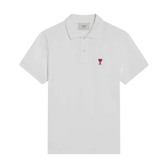 Ami Polo Shirts, male, White, Size: 2XL De Coeur Polo Shirt