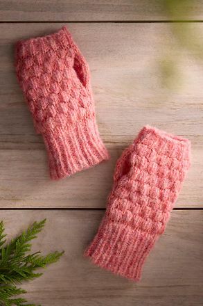 Terrain Textured Knit Fingerless Gloves