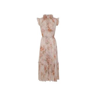 Zimmermann Midi Dresses, female, Pink, M, Flutter Illustration Dress
