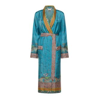 Pierre-Louis Mascia Overhemden, Dames, Blauw, ONE Size, Aloe Lange Kimono