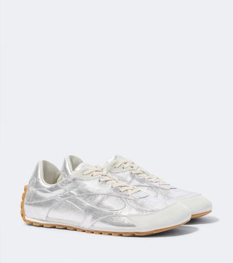 Bottega Veneta Zapatillas Orbit Flash de piel metalizada