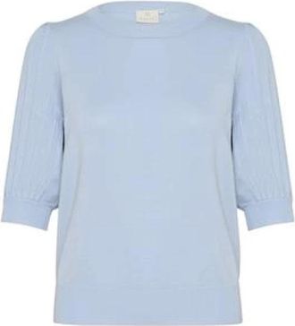 Kaffe Chambray Gebreide Pullover Top - Dames - Ronde hals truien - Blauw - S - Nylon - Truien & Vesten