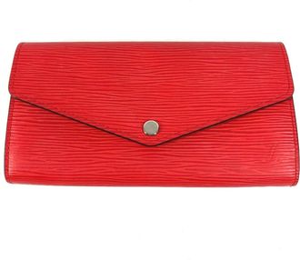 Louis Vuitton Epi Coquelicots Red Color Epi Leather Long Wallet (Bi-Fold) (Pre-Owned)