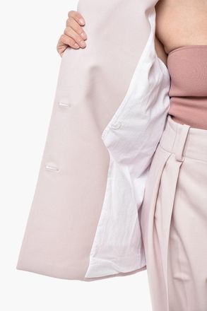 Super Blond Blazer Doppiopetto Oversized in Lana Vergine Stretch Super Blond