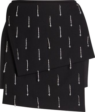 ARMARIUM Mina Crystal-embellished Wool Mini Skirt - Black - 38 (UK6 / XS)