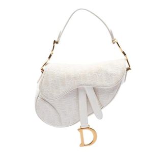 Dior Pre-owned Saddle Schoudertas - Dames - Pre-owned - Wit - Maat: ONE Size Leer