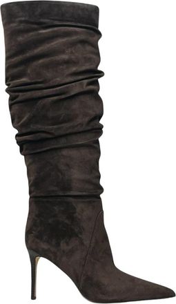 Michael Kors Dawn Heeled Boot - Dames - Hoge Laarzen - Bruin - 41 1/2 EU - Polyester - Schoenen