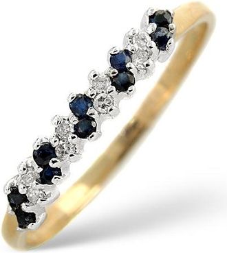 The Diamond Store Sapphire 0.18ct And Diamond 9K Gold Ring