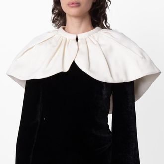 Burberry White Wreningham Cropped Cotton And Silk Cape