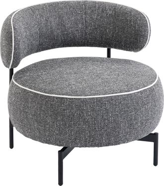 OEM Butaca De Sal&oacute;n Con Asiento Giratorio Tapizado En Lino Asiento Amplio Relleno Grueso Patas De Metal Gris Oscuro