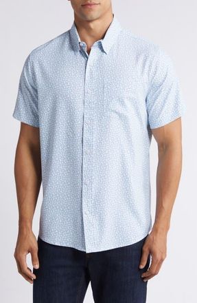 Travis Mathew Country Mile Short Sleeve Button-Up Shirt in White at Nordstrom, Size Xxx-Large