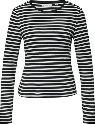 Comma Langarmshirt gestreift, figurbetont, casual, Rundhals