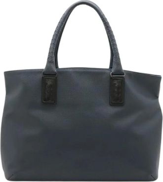 Bottega Veneta Pre-owned Vintage Tote Bag - Dames - Vintage Shopper - Blauw - ONE Size - Leer - Vintage