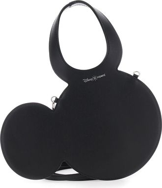 Coperni mickey Black Crossbody Bag With Adjustable And Removable Shoulder Strap And Logo Lettering On The Front In Leather Woman