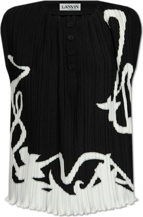 Lanvin Geplooide Top zonder Mouwen - Dames - Tops zonder mouwen - Zwart - S - Tops