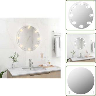 vidaXL The Living Store Specchio da Parete Rotondo con Luci LED in Vetro - Luci LED