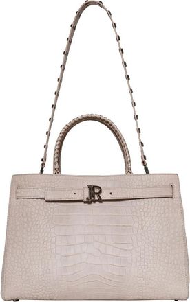 John Richmond Handtas met krokodillenleer effect - Dames - Handtassen - Beige - ONE Size - Leer - Tassen