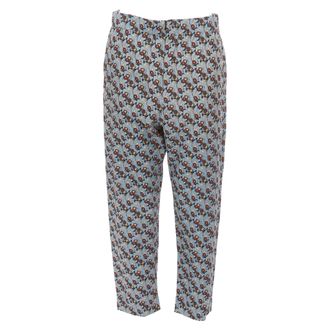 Marni Silk Floral Drop Crotch Casual Cropped Pants