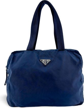Prada Tessuto Nylon Tote Bag Navy