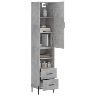 Berkfield Home Highboard Concrete Grey 34.5x34x180 cm Engineered Wood