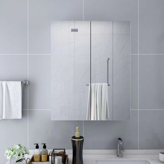 Berkfield Home Bathroom Mirror Cabinet White 60x15x75 cm MDF | Size: 60 x 15 x 75 cm