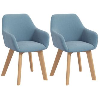 HOMCOM Sillas de comedor 54x57x80 cm azul claro