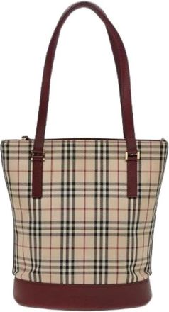 Burberry Pre-owned Tote Bags, female, Beige, Size: ONE SIZE Pre-owned Nova check tote