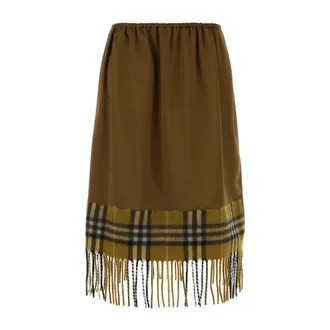Burberry Short Skirts, female, Multicolor, Size: 2XS Satin and Check Scarf Skirt