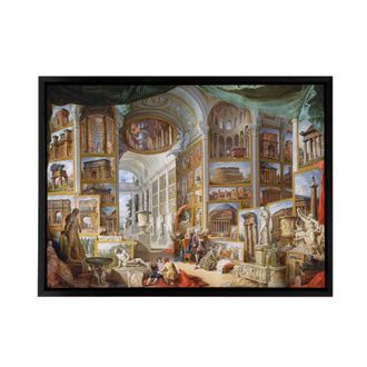 Artery8 Panini Ancient Rome Classical Antiquities Framed Canvas Wall Art Print | Size: W24 x H32