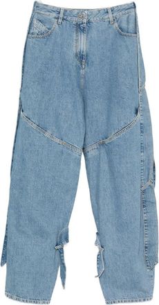 The Attico Sky Blue Loose Mid Rise Jeans