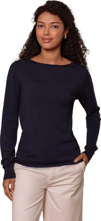 Celtic & Co. MERINO FINE KNIT BOAT NECK SWEATER in Dark Navy at Nordstrom, Size X-Small