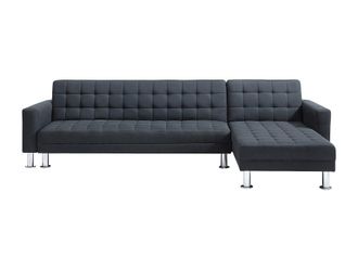 VENTE-UNIQUE.COM Sof&aacute; rinconera tela negro
