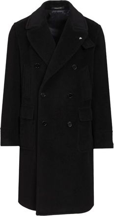 Tagliatore Dubbele-breasted wollen jas - Heren - Mantel - Blauw - L - Wol - Jassen