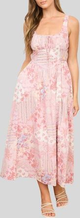 Blu Pepper Milkmaid Print Sleeveless Maxi Dress in Pink at Nordstrom, Size Small