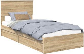 vidaXL Cama Con Almacenamiento Con Cabecera Roble Sonoma 75 X 190 Cm Vidaxl