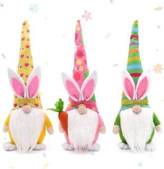 OEM Decoraci&oacute;n De Conejito De Pascua Y Gnomo - Regalo, Juego De 3, Decoraci&oacute;n Para Habitaci&oacute;n De Ni&ntilde;as