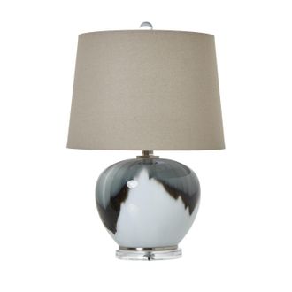 Hill Interiors Glass Table Lamp (UK Plug) in Grey