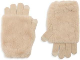 Steve Madden Cozy Faux Fur Sleeve Gloves in Biscotti at Nordstrom Rack
