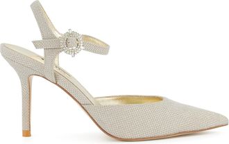 Dune London Ladies Channel Buckle-Detail Heeled Courts Size UK 8 Stiletto Heel Court Shoes