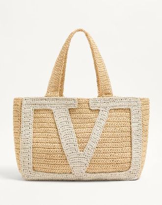 Valentino Garavani Valentino Garavani Viva Superstar Large Raffia Shopping Bag Wo