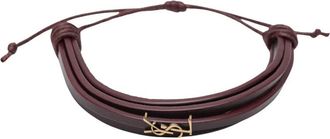 Saint Laurent Cassandre Multi-Strand Armband - Dames - Kettingen - Bruin - M - Leer - Accessoires